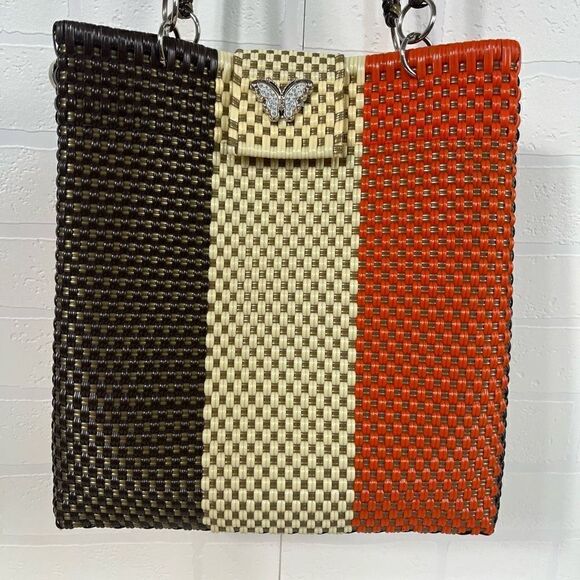 Mexican Hand Woven with Plastic Shoulder Bag - Picture 2 of 15